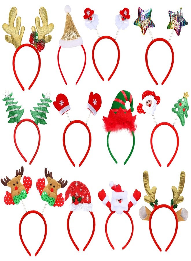 KatchOn Merry Christmas Headbands for Women - Pack of 12 | Holiday Headwear for Women | Christmas Party Favors and Accessories | Girls Xmas Hair Accessories | Christmas Headbands for Adults - Image 1