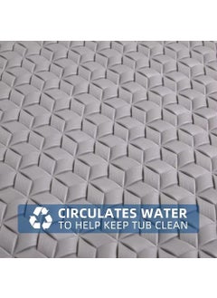 N M Z N M Z PVC Non Slip Bathroom Mat, Bath Tub Mat with Anti-Skid Suction Cups, Oval Bathroom Floor Mat (1 Pc) (Multi Colour)  - Image 4