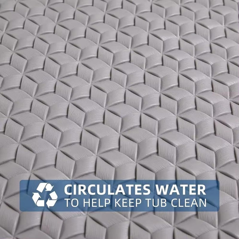 N M Z PVC Non Slip Bathroom Mat, Bath Tub Mat with Anti-Skid Suction Cups, Oval Bathroom Floor Mat (1 Pc) (Multi Colour) - Image 4