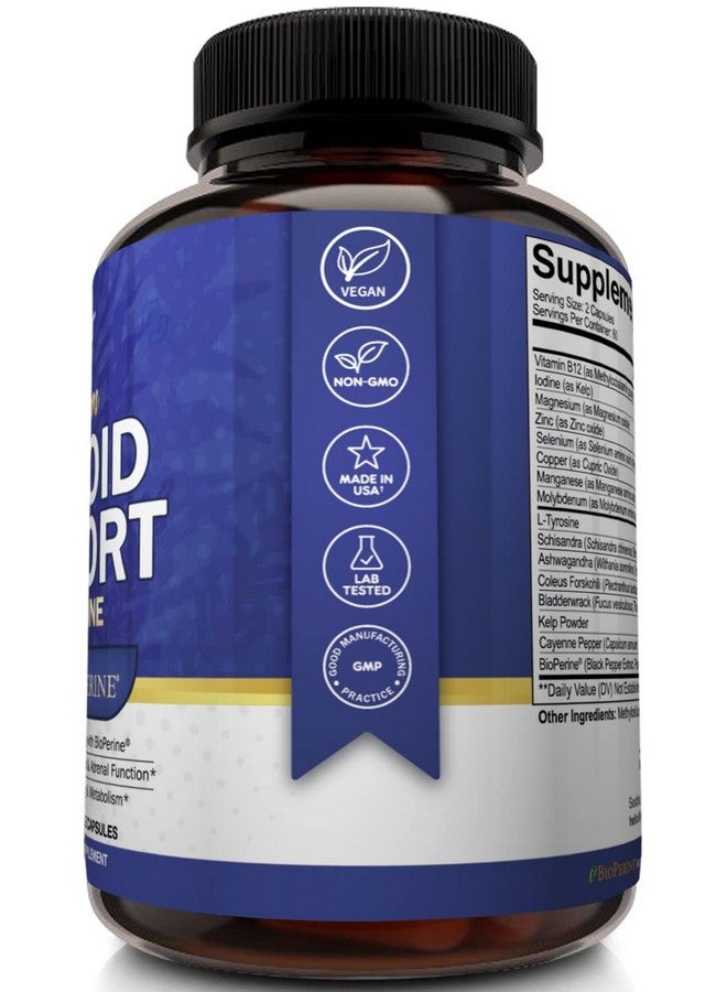 نوتري فلير NutriFlair Thyroid Support Complex، 120 كبسولة - مع اليود والفلفل الأسود والأشواغاندا وفيتامين ب12 - مكمل غذائي للغدة الدرقية للنساء والرجال - Image 5