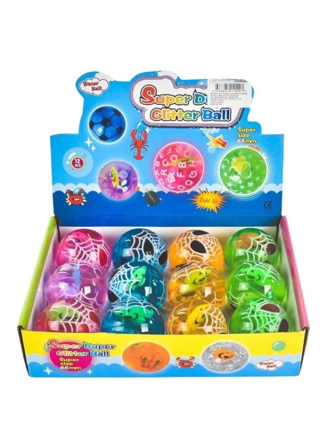Rally Non Toxic Super Glitter Flashing Color Changing Ball for Stress Anxiety Relief Autism Toy -12pcs 