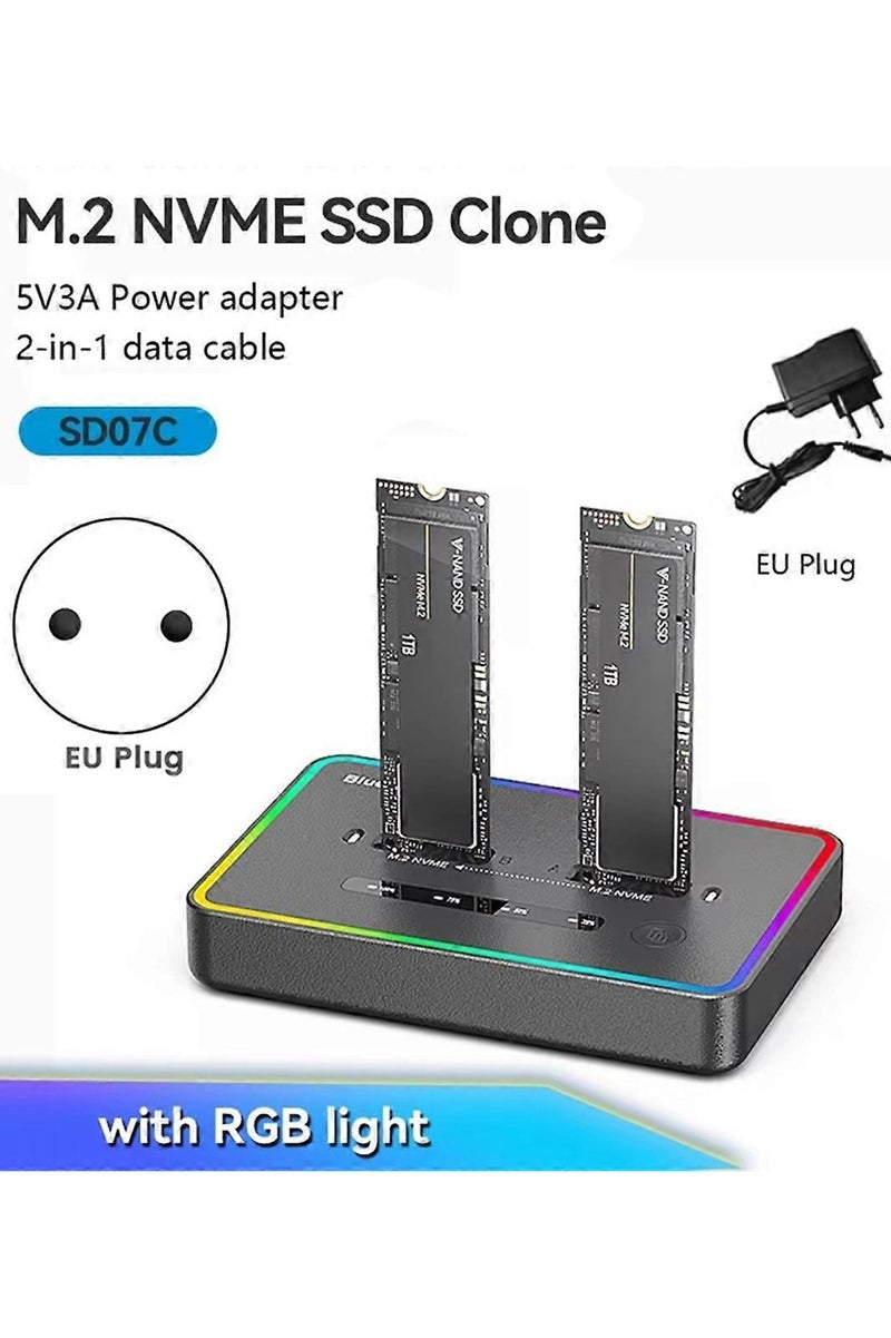 ايساجر محطة إرساء SSD M.2 NVMe ثنائية الفتحات - حاوية خارجية عالية السرعة USB 3.2 Gen2 بسرعة 10 جيجابت في الثانية مع استنساخ دون اتصال، تدعم SSD M-Key/B+M Key 2230/2242/2260/2280 - Image 2