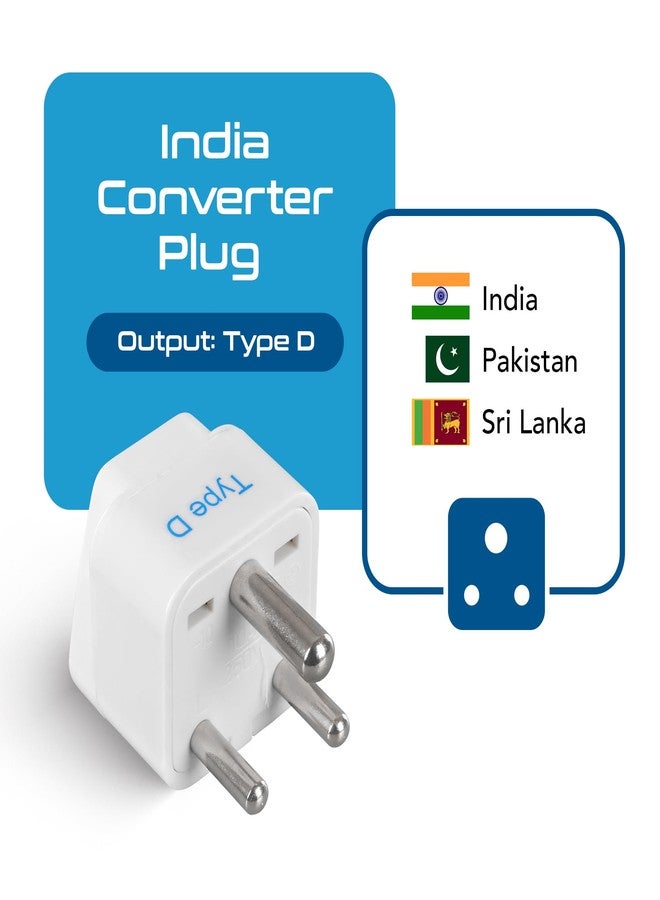 Ceptics (USA, UK, China & More) to India (Type D) Travel Adapter Plug - CE Certified - RoHS Compliant (GP-10) - Image 2
