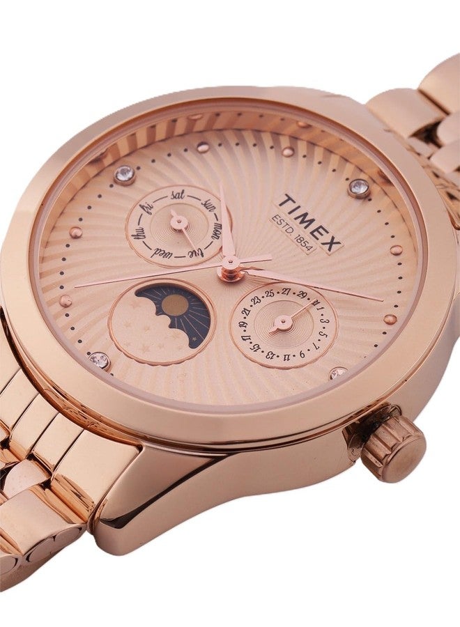 Timex Analog Rose Gold Dial Women's Watch-TWEL13105 - Image 3