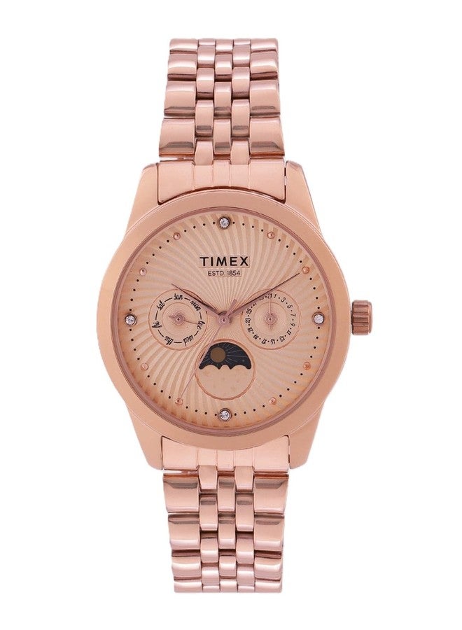 Timex Analog Rose Gold Dial Women's Watch-TWEL13105 - Image 1