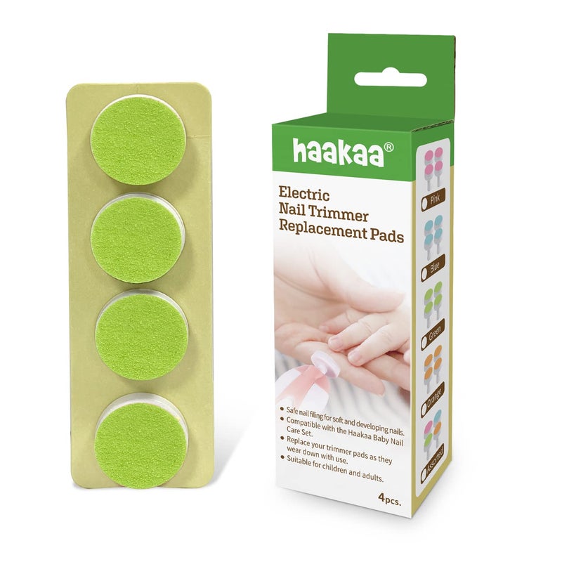haakaa Electric Nail Trimmer Replacement Pads Baby Nail Trimmer Heads Compatible with All haakaa Nail Trimmers, Suitable for 6-12months, Green - Image 1