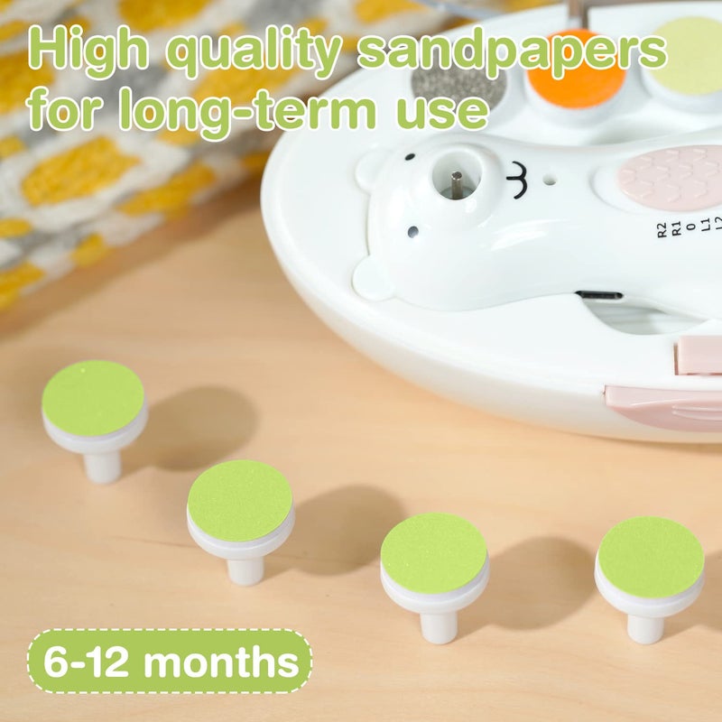 haakaa Electric Nail Trimmer Replacement Pads Baby Nail Trimmer Heads Compatible with All haakaa Nail Trimmers, Suitable for 6-12months, Green - Image 3