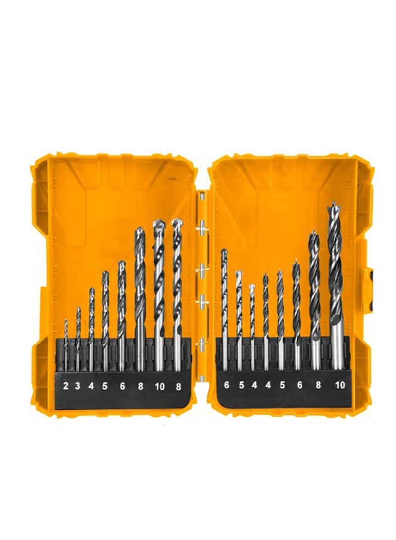 إنجكو مجموعة مثاقب للمعادن والخرسانة والخشب من INGCO، 16 قطعة – AKDL11601 - Image 1