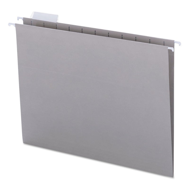 Smead Colored Hanging File Folder with Tab, 1/5-Cut Adjustable Tab, Letter Size, Gray, 25 per Box (64063) (Pack of 1) - Image 2