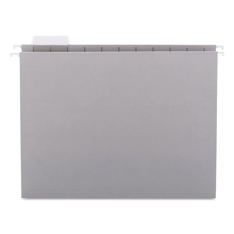 Smead Colored Hanging File Folder with Tab, 1/5-Cut Adjustable Tab, Letter Size, Gray, 25 per Box (64063) (Pack of 1) - Image 1