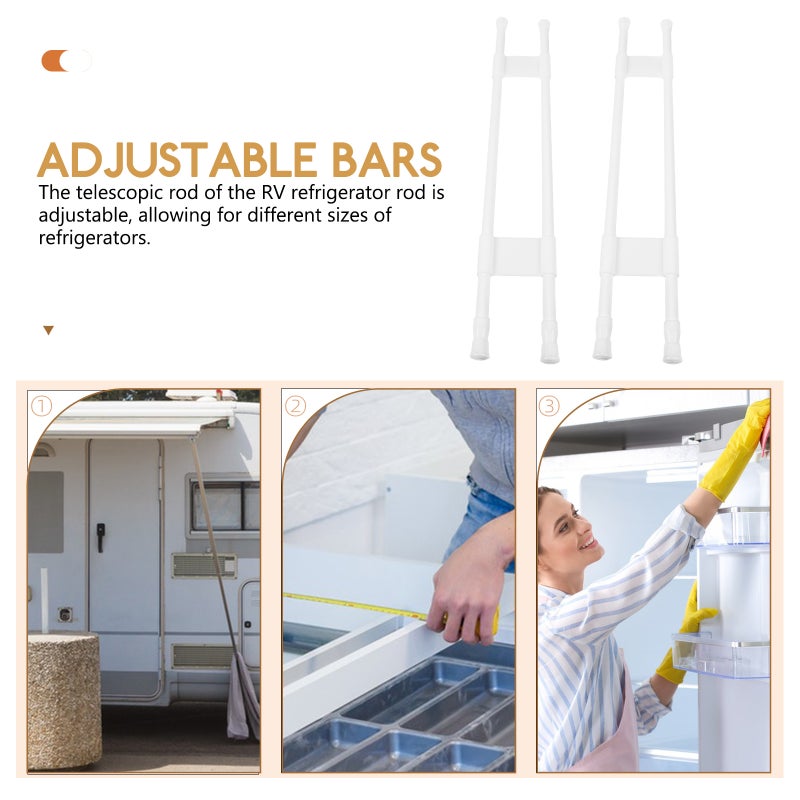 1 Pair of RV Fridge Tension RV Travel Trailer Bathroom Corner Storage Convenient RV Retractable Rod - Image 4