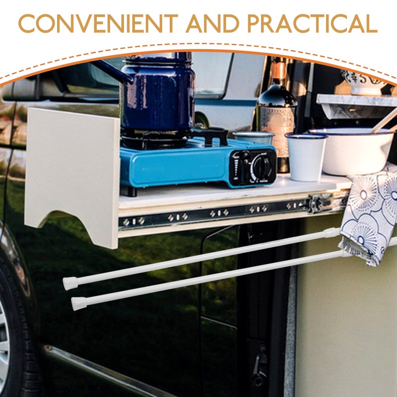 1 Pair of RV Fridge Tension RV Travel Trailer Bathroom Corner Storage Convenient RV Retractable Rod - Image 2