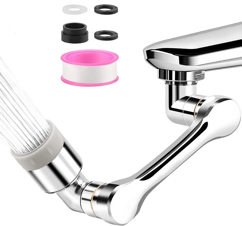 AKRIZA 1080° Rotating Tap Extender for Kitchen Sink Aerator - Universal Splash Filter Faucet Extender with 2 Modes Large Angle Sink Accessories (ABS) - Image 1