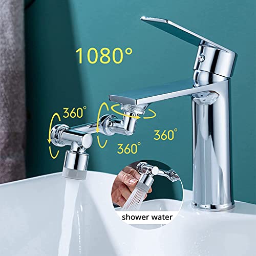 AKRIZA 1080° Rotating Tap Extender for Kitchen Sink Aerator - Universal Splash Filter Faucet Extender with 2 Modes Large Angle Sink Accessories (ABS) - Image 2