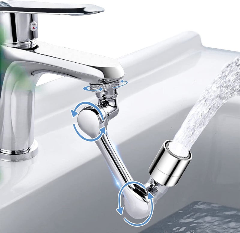 AKRIZA 1080° Rotating Tap Extender for Kitchen Sink Aerator - Universal Splash Filter Faucet Extender with 2 Modes Large Angle Sink Accessories (ABS) - Image 3