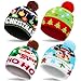 Thuodo 4 Pack LED Christmas Hat Christmas Beanie Light Up Hats Ugly Sweater Knit Hats for Xmas Party Unisex Winter Hat Colorful Flashing Cap Holiday Xmas Party Supplies - Image 3