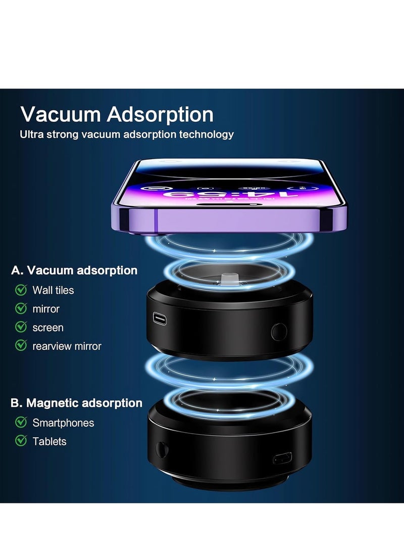 ELTRAZONE Magnetic Vacuum Suction Phone Holder for Car/Gym/Mirror/Smooth Surface-Magnetic Suction Phone Mount, Hands-free Magnetic Cell Phone Holder (Black) - Image 4