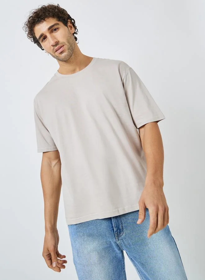 Styli Styli Oversized Stay Humble Slogan Cotton T-Shirt