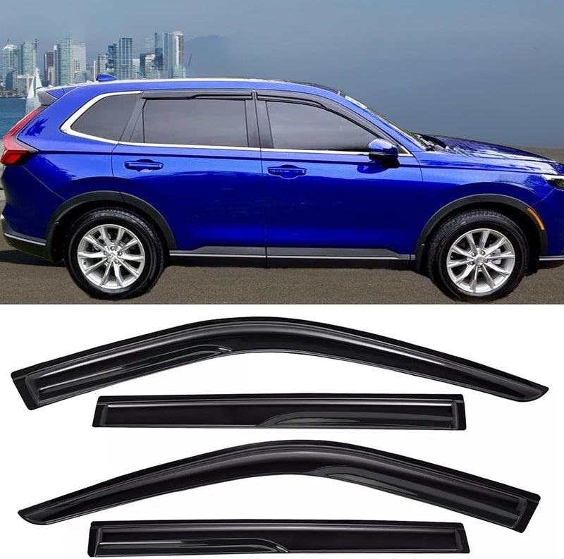 TONOYTIM حواجز المطر لنوافذ السيارة لسيارات هوندا CR-V (CR-V) 2023 2024 2025، حواجز الرياح لنوافذ السيارة، ملحقات سيارة هوندا CR-V 23-25، 4 قطع ملصقة، واقي شمس للسيارة - Image 2