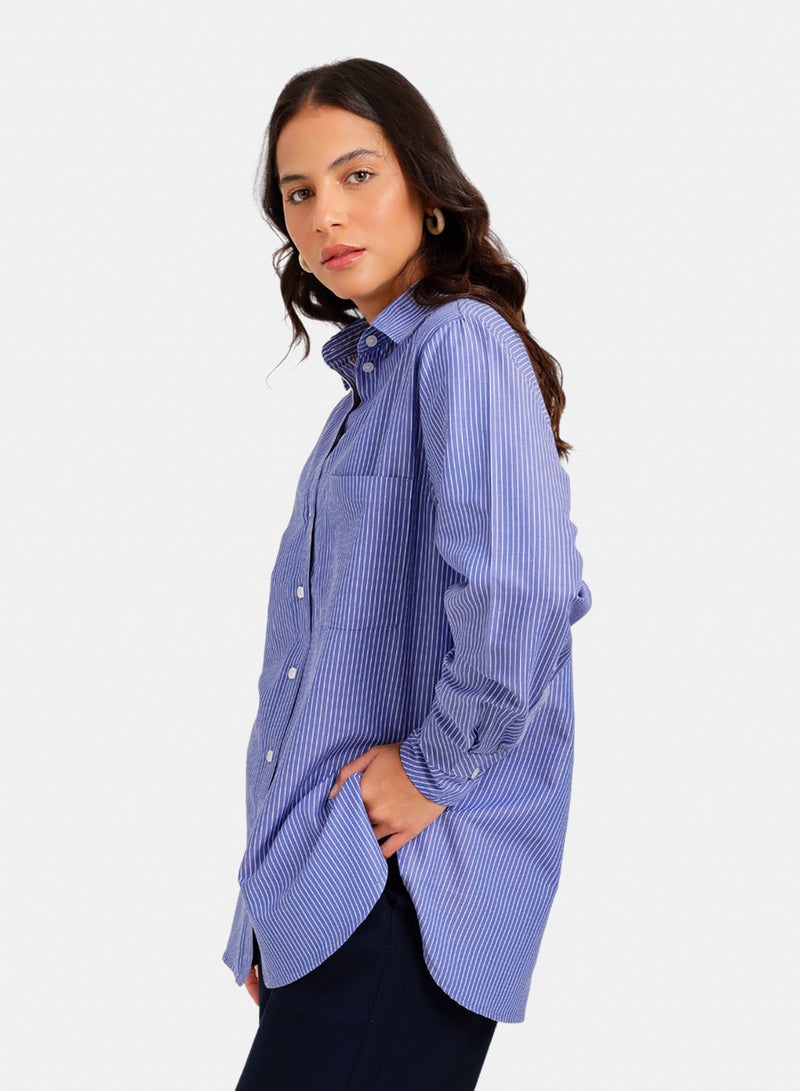 Carina Chest-Pocket Striped Shirt - Image 3