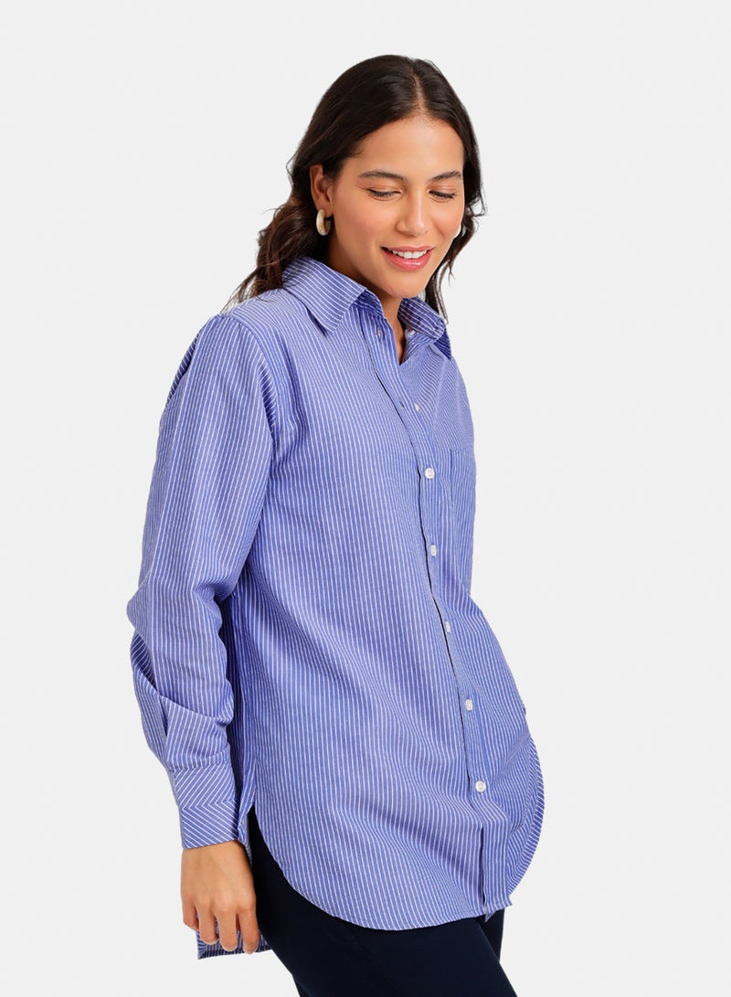 Carina Chest-Pocket Striped Shirt - Image 2