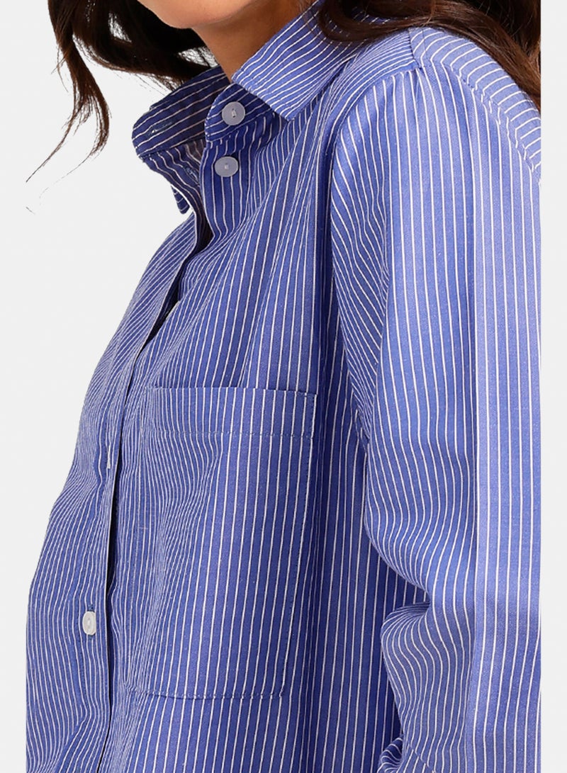 Carina Chest-Pocket Striped Shirt - Image 5