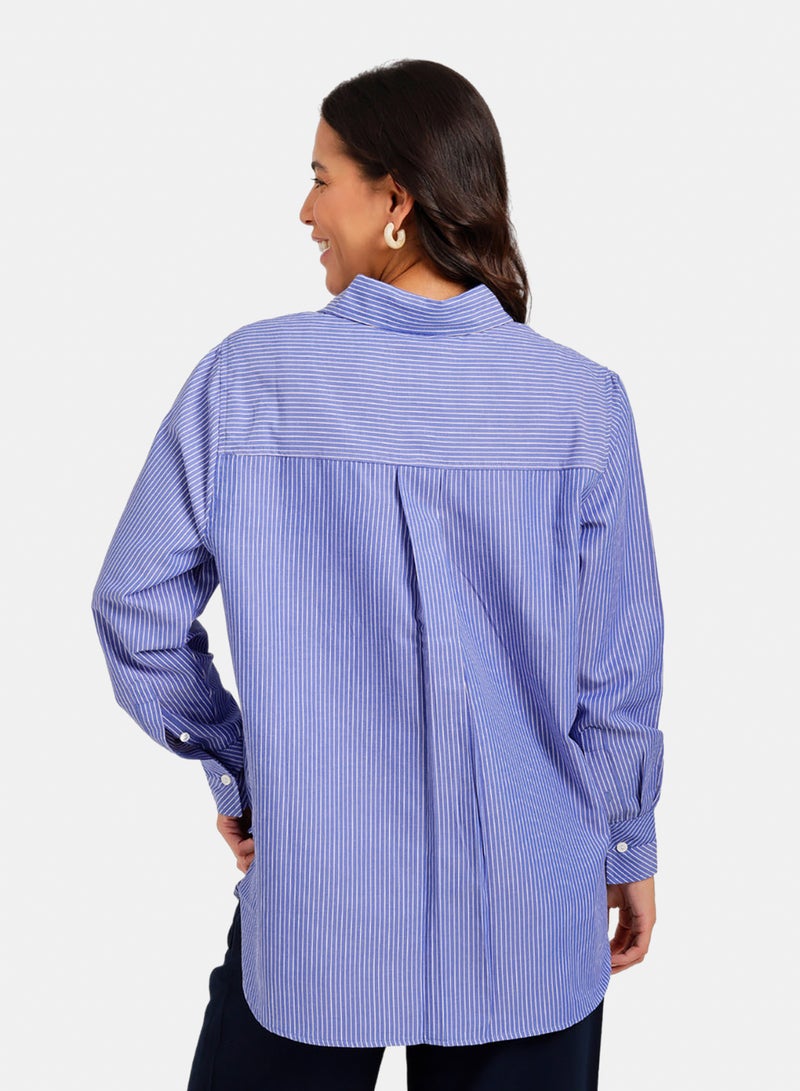 Carina Chest-Pocket Striped Shirt - Image 4