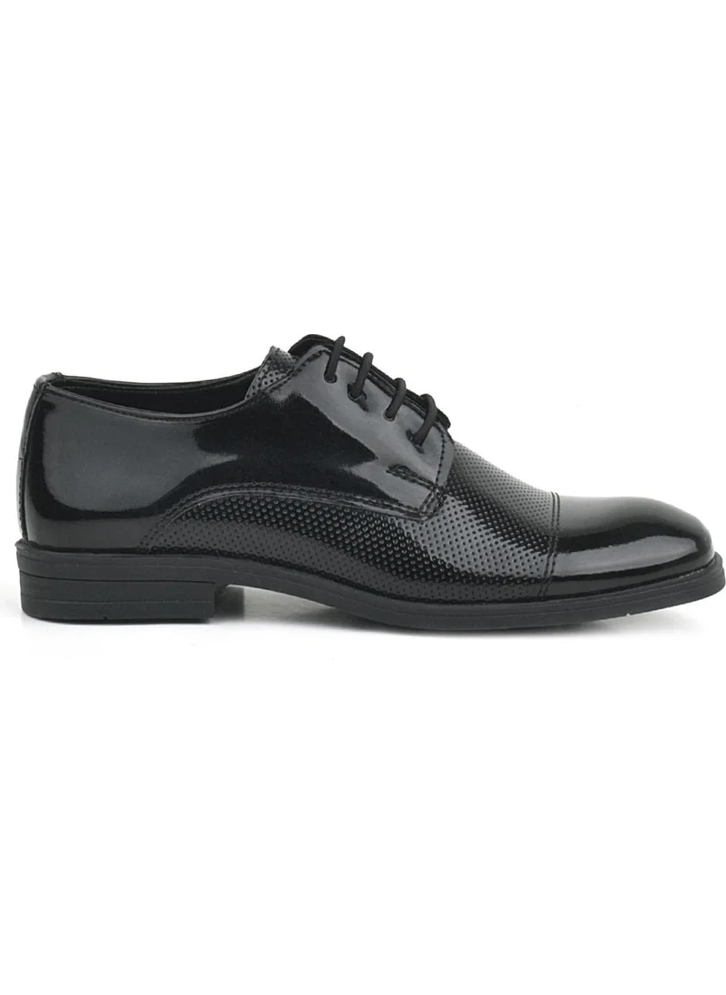 Rakerplus Black Patent Leather Laced Children's Oxford Classic Shoes