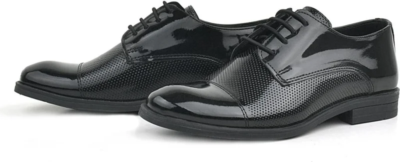 Rakerplus Black Patent Leather Laced Children's Oxford Classic Shoes