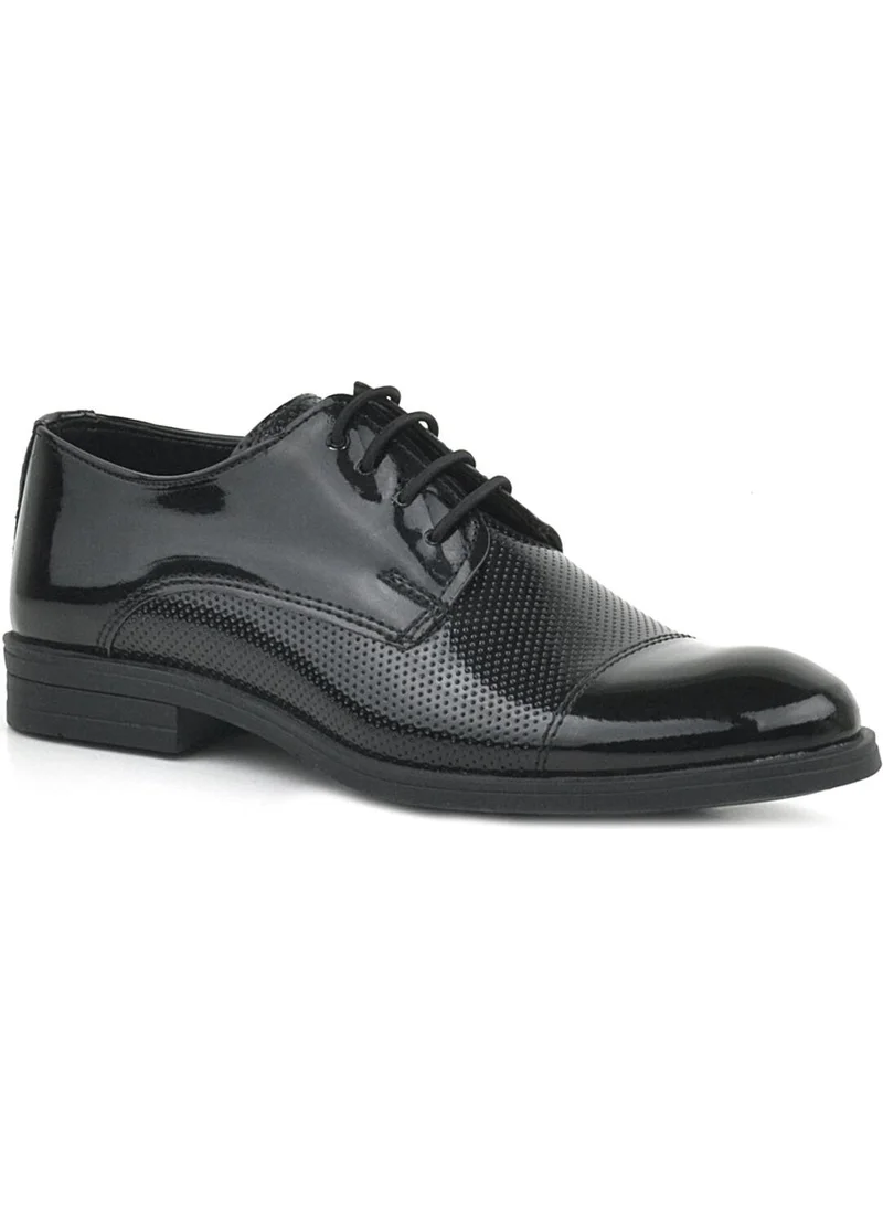 Rakerplus Black Patent Leather Laced Children's Oxford Classic Shoes