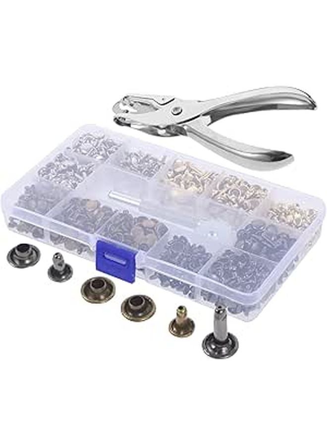 480 Sets DIY Leathercraft Rivet Press Kit for Purse Wallet Suitcase Punk Rivet Spikes - Image 1