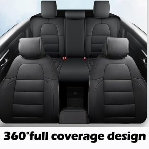 HKZ Fit CRV Car Seat Covers Full Set for Honda CR-V 2017 2018 2019 2020 2021 2022 Touring,EX,Sport,SE&EX-L - Leather (Black) - Image 3