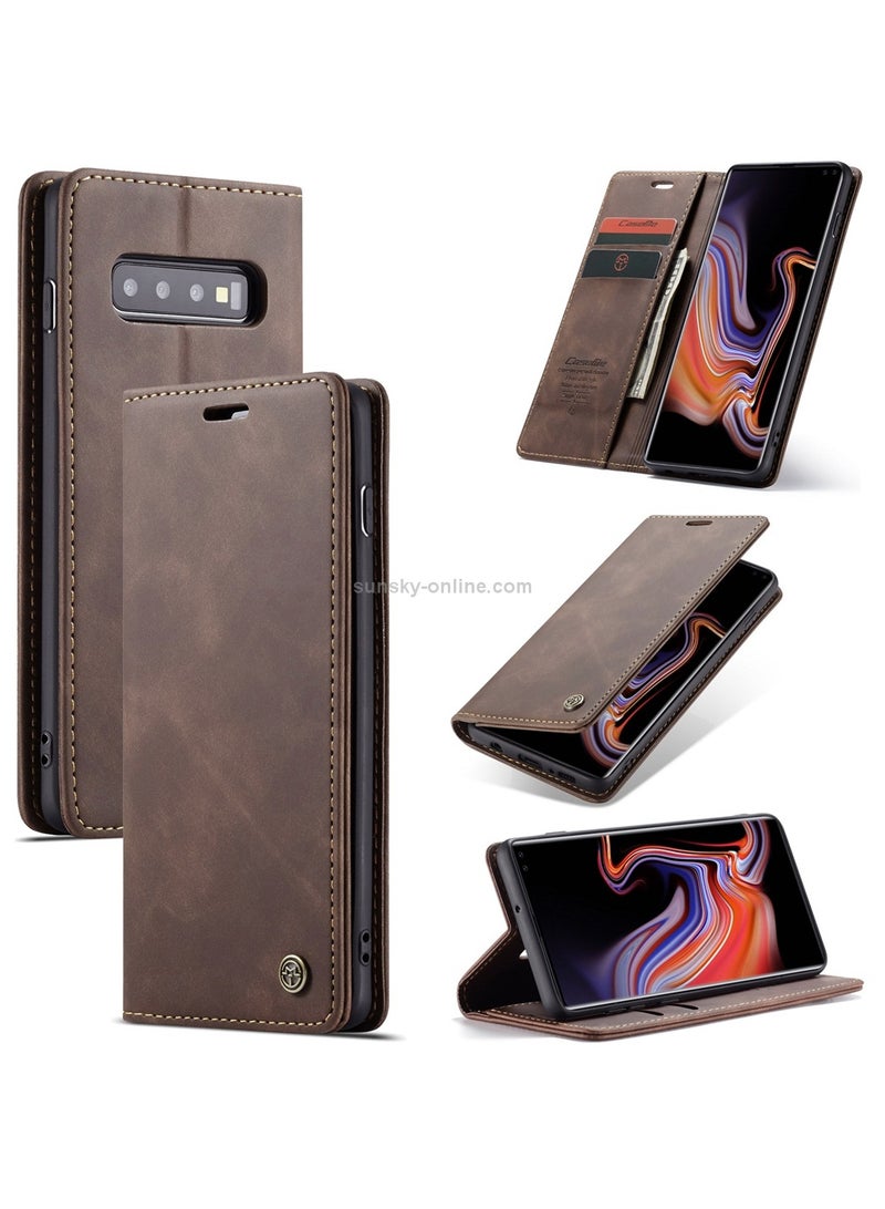 CaseMe Samsung Galaxy S10 5G Case Wallet, for Samsung Galaxy S10 5G Wallet Case Book Folding Flip Folio Case with Magnetic Kickstand Card Slots Protective Cover - Coffee - Image 1