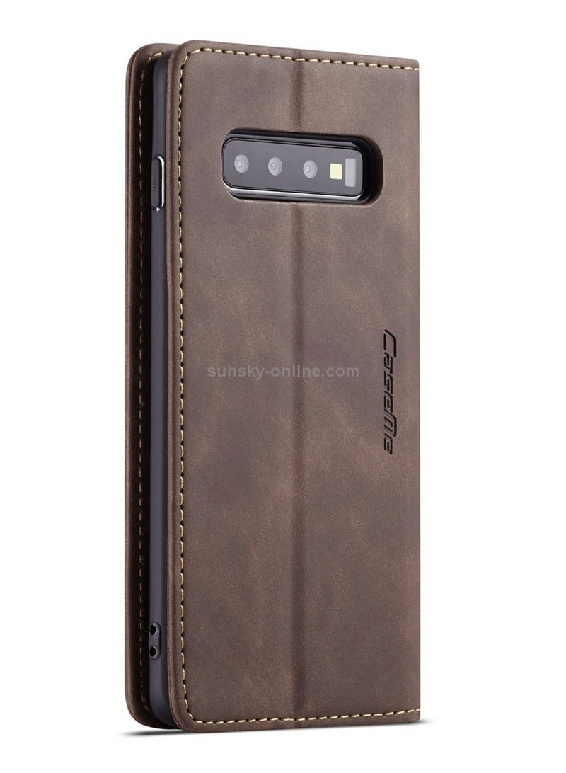 CaseMe Samsung Galaxy S10 5G Case Wallet, for Samsung Galaxy S10 5G Wallet Case Book Folding Flip Folio Case with Magnetic Kickstand Card Slots Protective Cover - Coffee - Image 3
