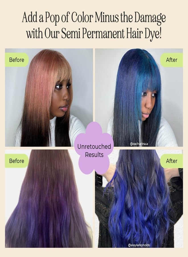 INH Hair Dye Set - Flamingo Topaz Pink & Royal Sapphire Dark Blue Semi Permanent Hair Color Duo, Vegan Color Depositing Conditioner, Ammonia & Sulfate-Free, No Bleach, No Peroxide, Ready to Use, 6oz - Image 3