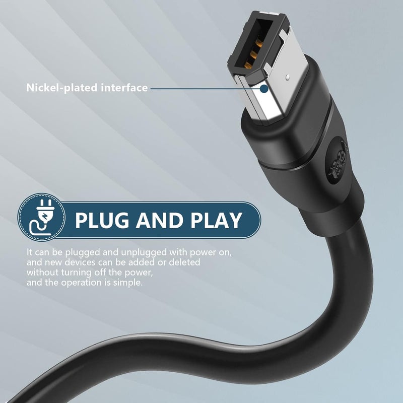 PASOW FireWire Cable 6 Pin to 6 Pin IEEE 1394 Firewire 400 to 400 6-6 ilink Cable 6 Feet（6 pin to 6 pin） - Image 4