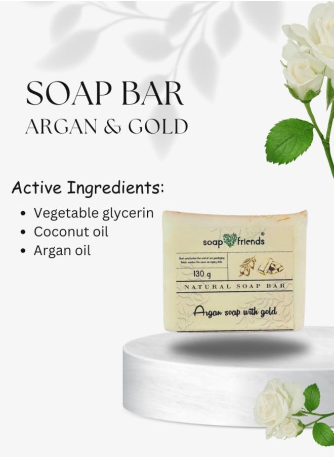Soap&Friends Gold Bar Soap with Argan Oil – Handmade Organic Bath Soap with Natural Oils & Herbs  - Image 5
