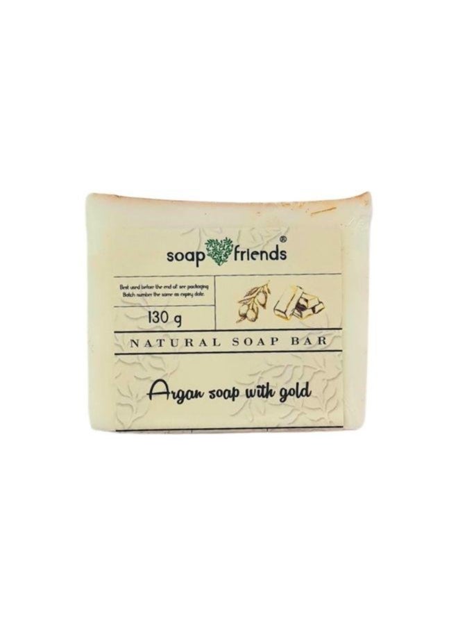 Soap&Friends Gold Bar Soap with Argan Oil – Handmade Organic Bath Soap with Natural Oils & Herbs  - Image 2