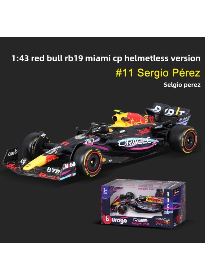 xozgdovg Bimei 1:43 Red Bull RB19 Miami F1 Racing Model Simulation Alloy Car Model Equation-Color:1:43 Red Bull Rb19 Miami Edition No. 11 Regular Wear - Image 1
