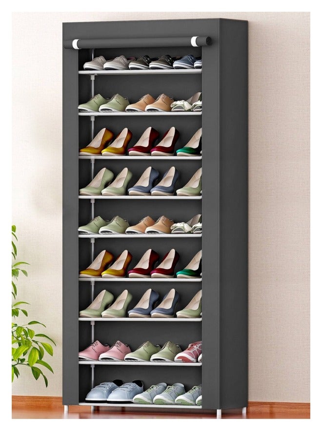 Generic Multi-layer shoe cabinet with stylish fabric cover for storing and organizing shoes  - Image 1