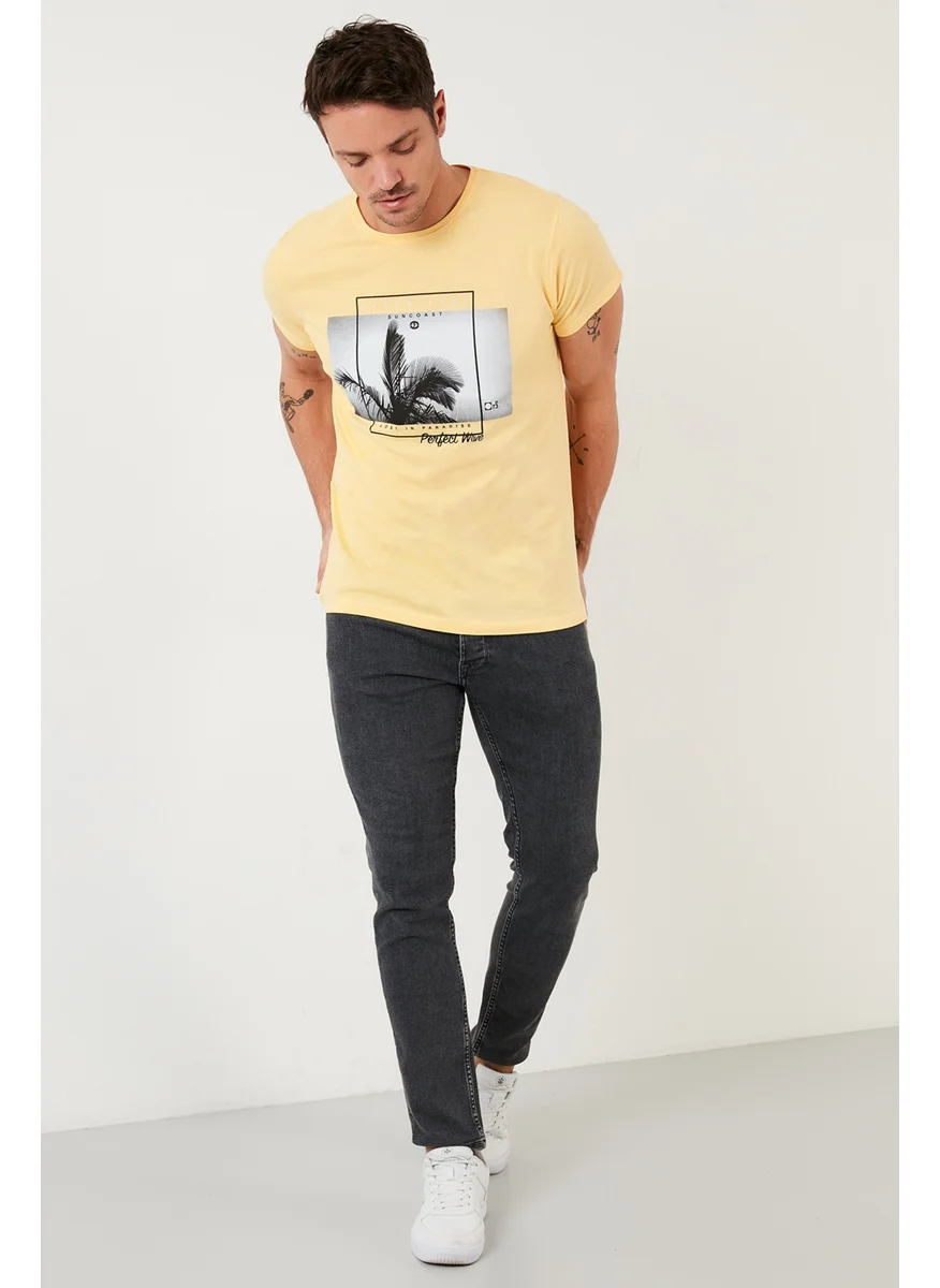 بوراتي Printed Cotton Crew Neck Slim Fit T Shirt Men's T Shirt 541PERFECTWAVE