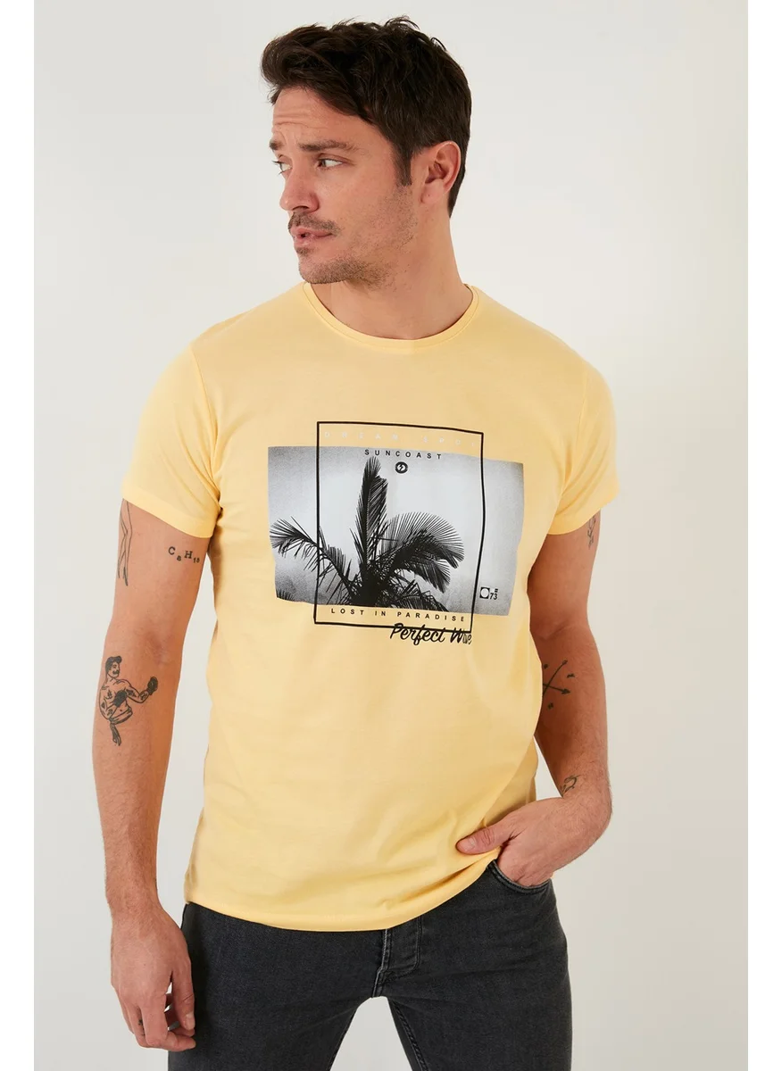 بوراتي Printed Cotton Crew Neck Slim Fit T Shirt Men's T Shirt 541PERFECTWAVE