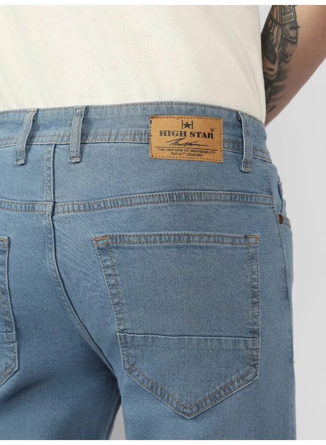 HIGH STAR  Men Blue Relaxed Fit Light Fade Jeans for Men | Best Price UAE