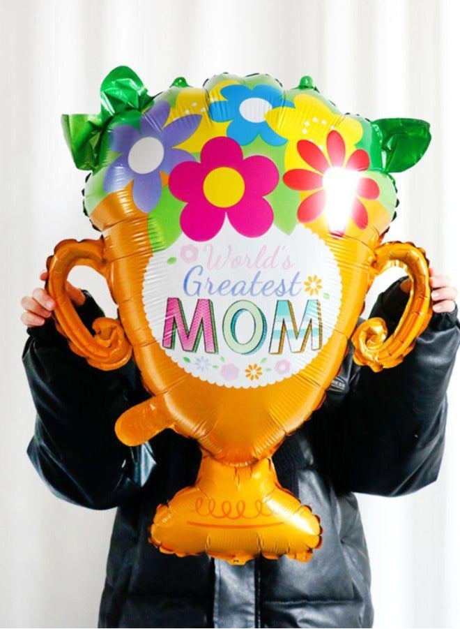 Happy Mothers Day and Best Mom Balloon Decor Mothers Day Decorations for Party Set of 6 Multicolored Balloon - Image 5