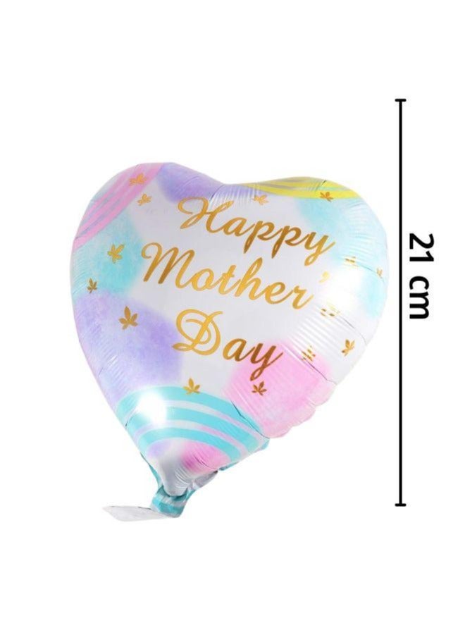 Happy Mothers Day and Best Mom Balloon Decor Mothers Day Decorations for Party Set of 6 Multicolored Balloon - Image 4