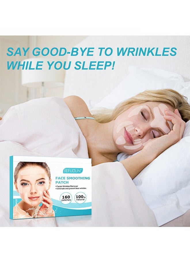 Sefudun - 160 Pcs Face Wrinkle Patches, Forehead Wrinkle Patches, Face Tape for Wrinkles, To Reduce Fine Wrinkles,Anti Wrinkle Facial Patches Overnight To Smooth Eye, Mouth, Forehead Wrinkles - Image 1