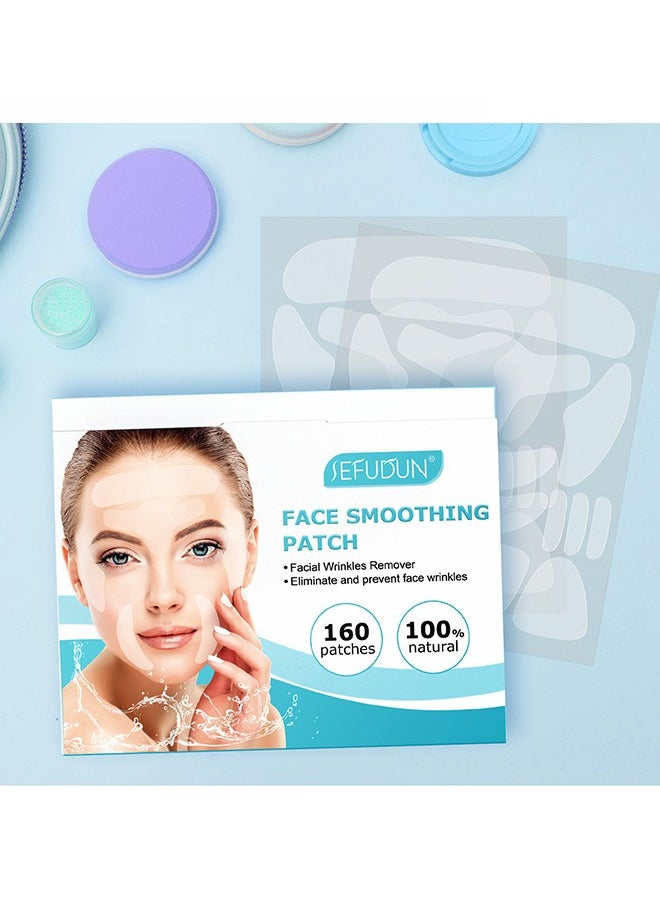 Sefudun - 160 Pcs Face Wrinkle Patches, Forehead Wrinkle Patches, Face Tape for Wrinkles, To Reduce Fine Wrinkles,Anti Wrinkle Facial Patches Overnight To Smooth Eye, Mouth, Forehead Wrinkles - Image 1