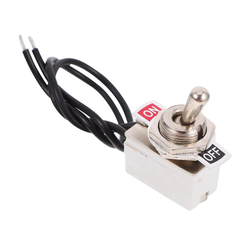 Mini Toggle Rocker Switch SPST On Off Self Locking 6A 125V 5 Lead Wire Automotive Marine - Image 1