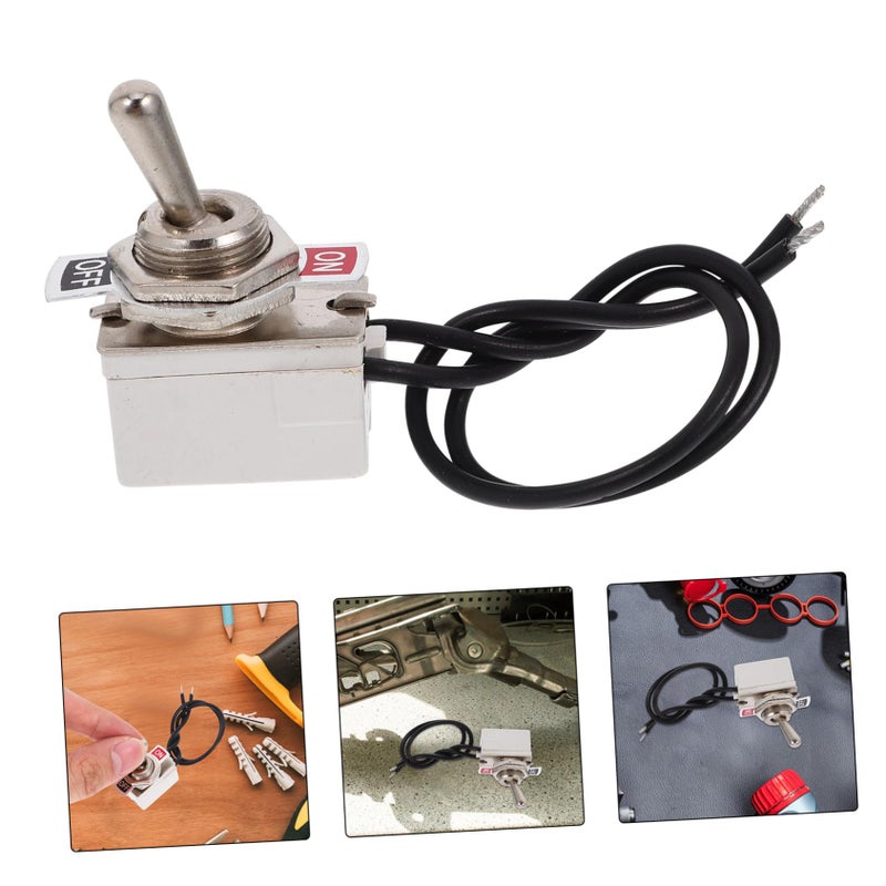 Mini Toggle Rocker Switch SPST On Off Self Locking 6A 125V 5 Lead Wire Automotive Marine - Image 3