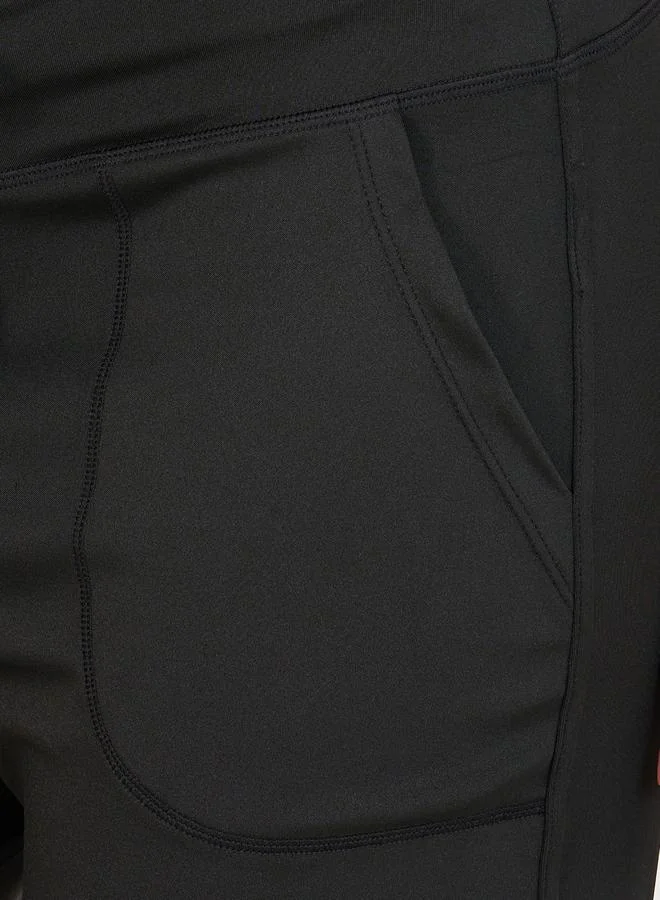 Styli Drawstring Waist Stitch Pocket Detail Active Straight Pant